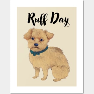 Funny Adorable Cream Norfolk Terrier Dog Having A Rough Day Posters and Art